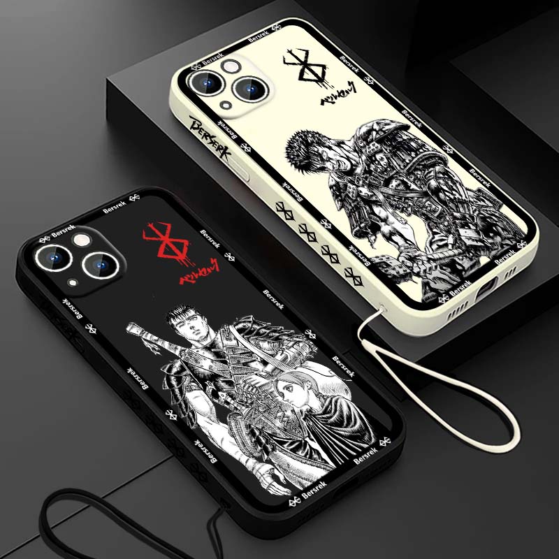 Phone Cases Iphone 17 Pro - Japan Anime Berserk Guts Flüssigkautschuk-Handyhülle für