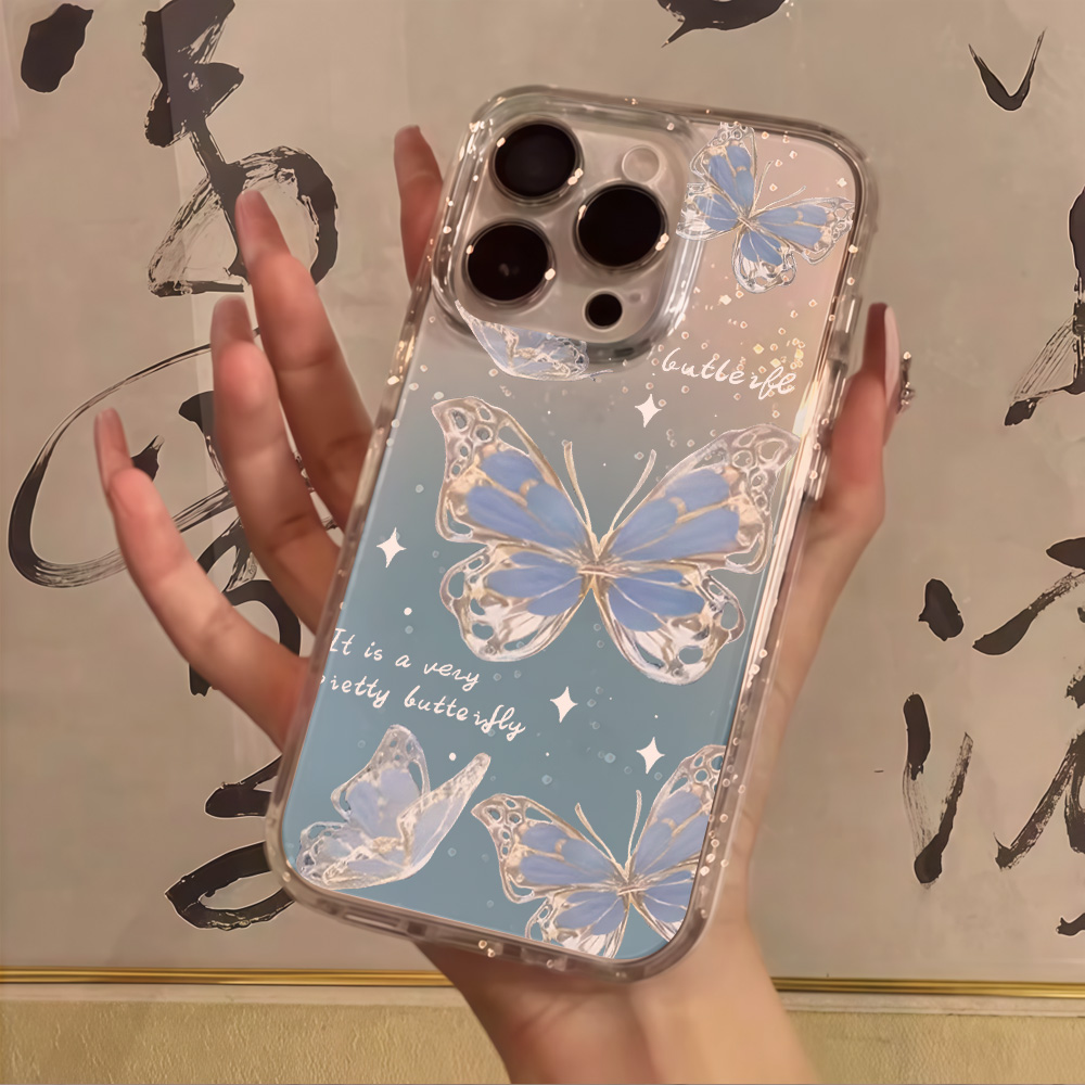 Phone Cases Otterbox - Luxuriöse Blaue Schmetterling Glitzer Handyhülle für