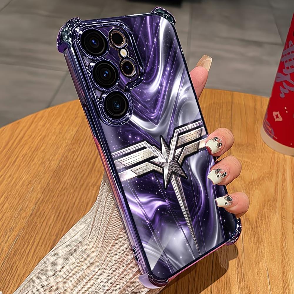 Phone Cases Quad Lock - Lila Kosmisches Sternenmuster Handyhülle S26 Ultra
