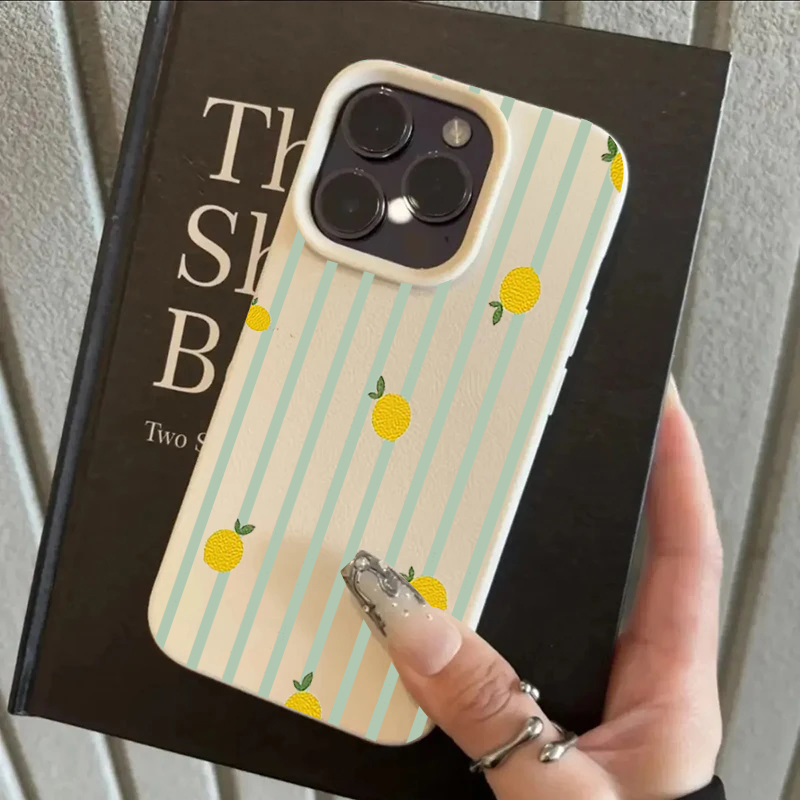 Phone Cases Silicone - Stoßfeste, niedliche Silikon-Handyhülle mit Zitronenmuster für