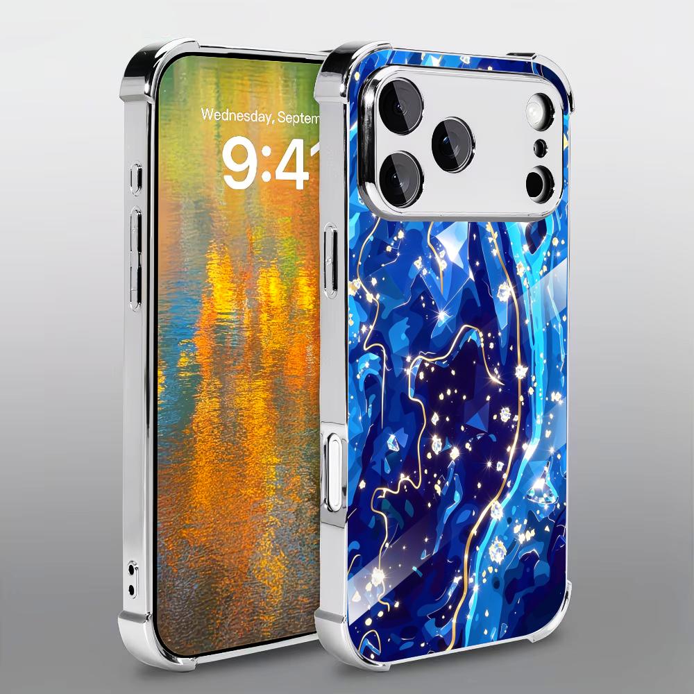 Elegante tiefblaue Textur-Glas – Phone Cases Rhode Bewertung und Preis