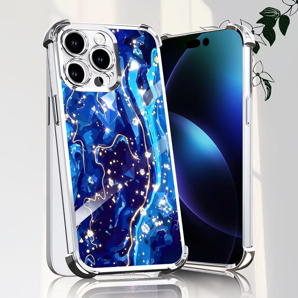 Elegante tiefblaue Textur-Glas – Phone Cases Rhode Bewertung und Preis