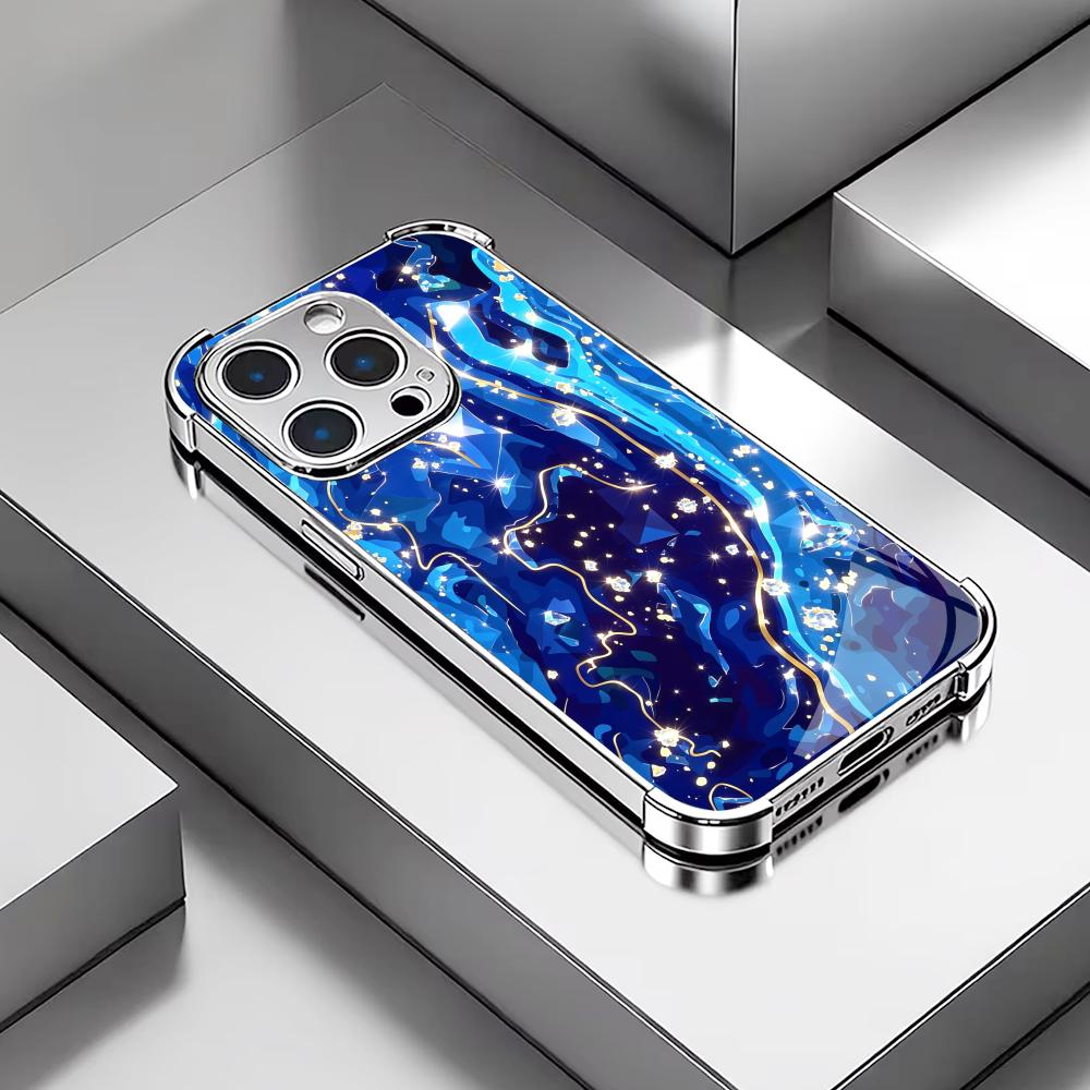 Elegante tiefblaue Textur-Glas – Phone Cases Rhode Bewertung und Preis