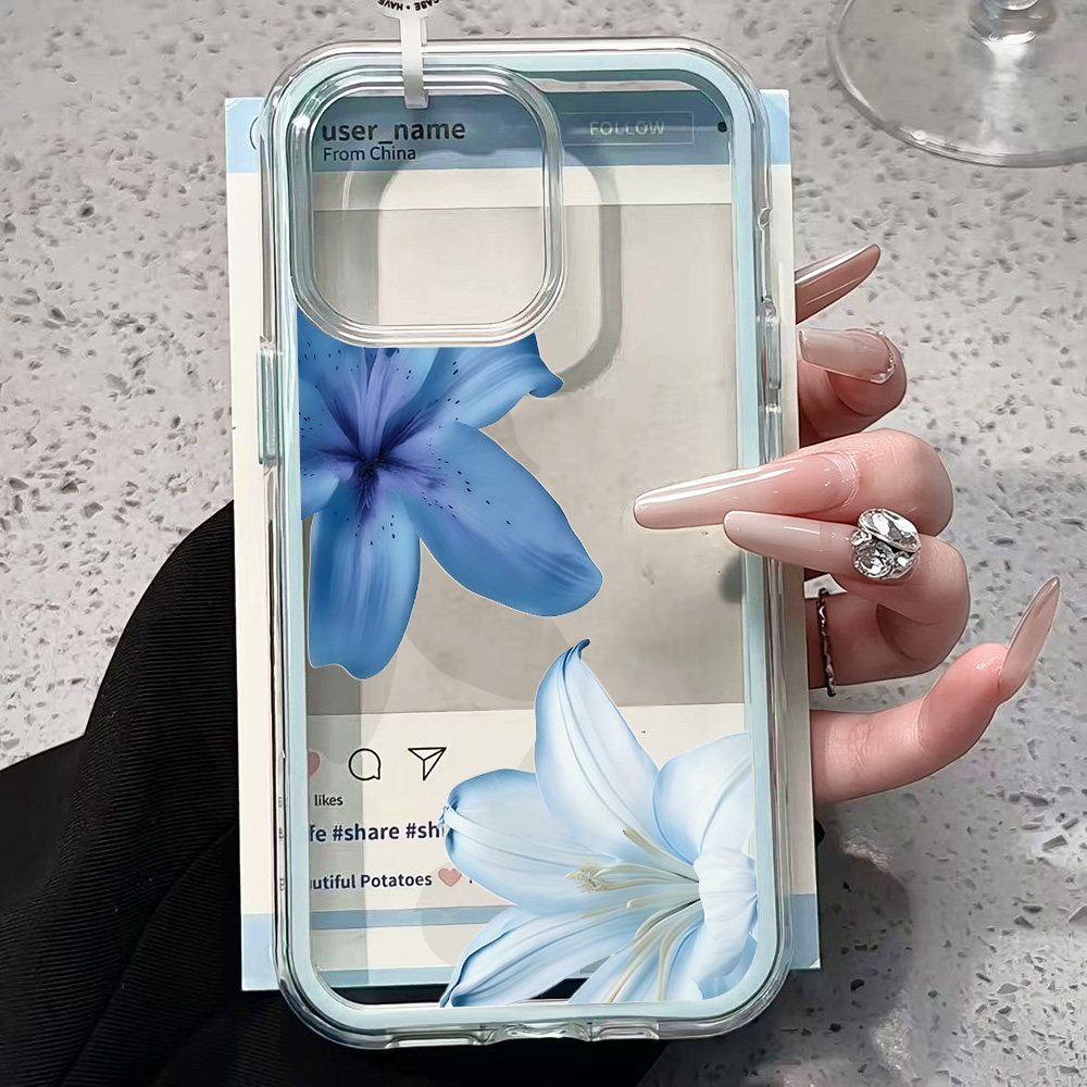 Blaue Lilien-Blumen Transparen – Phone Cases Otterbox Bewertung und Preis