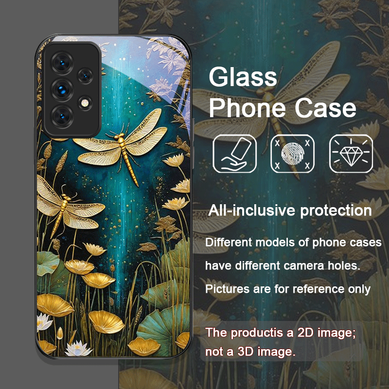 Blume goldene Libelle gehärtet – Phone Cases For Samsung A14 Bewertung und Preis