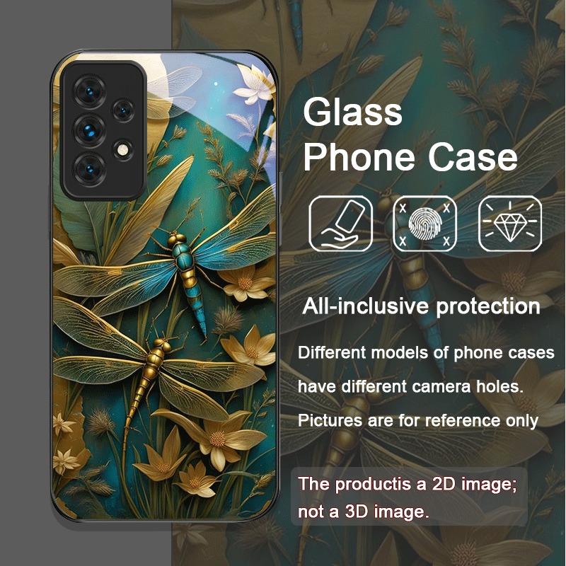 Blume goldene Libelle gehärtet – Phone Cases For Samsung A14 Bewertung und Preis
