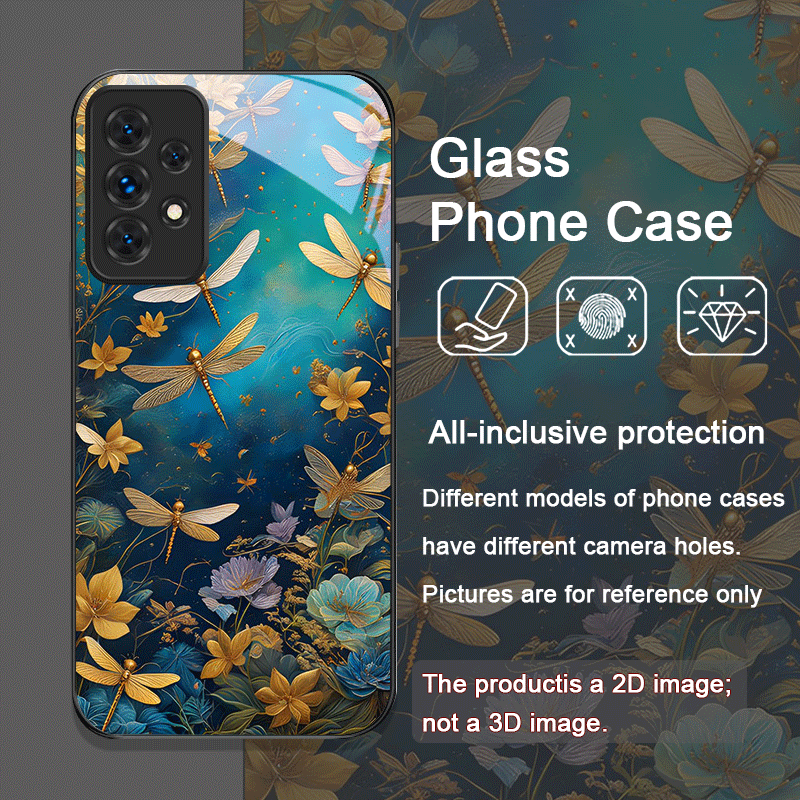 Blume goldene Libelle gehärtet – Phone Cases For Samsung A14 Bewertung und Preis