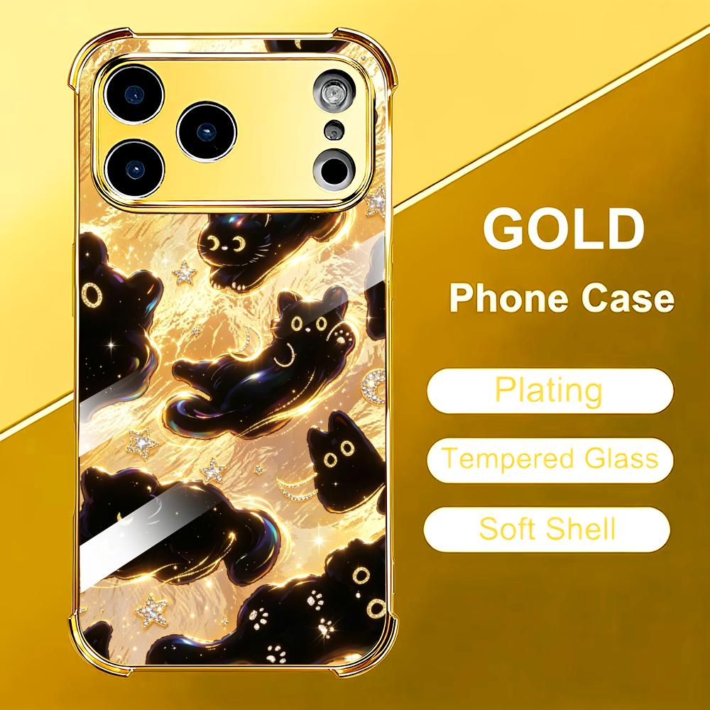 Premium Golden Black Cat Glas- – Phone Cases Rhode Bewertung und Preis