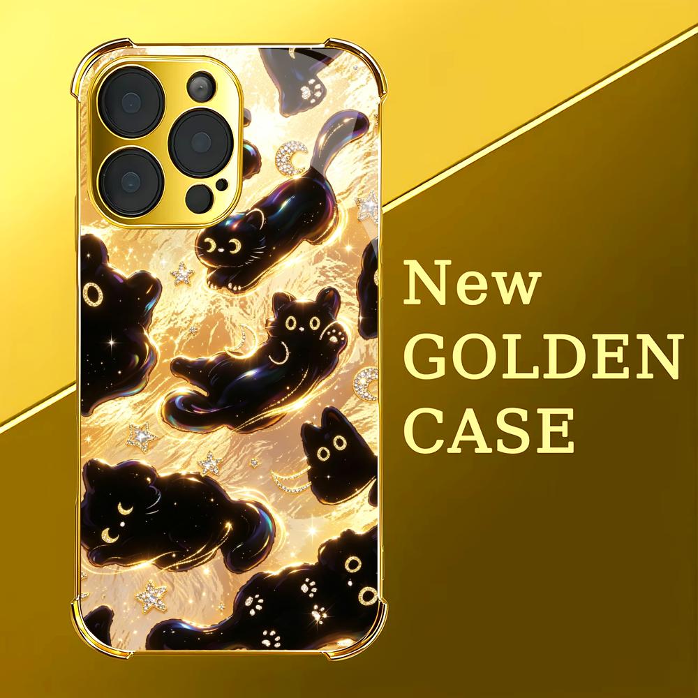 Premium Golden Black Cat Glas- – Phone Cases Rhode Bewertung und Preis