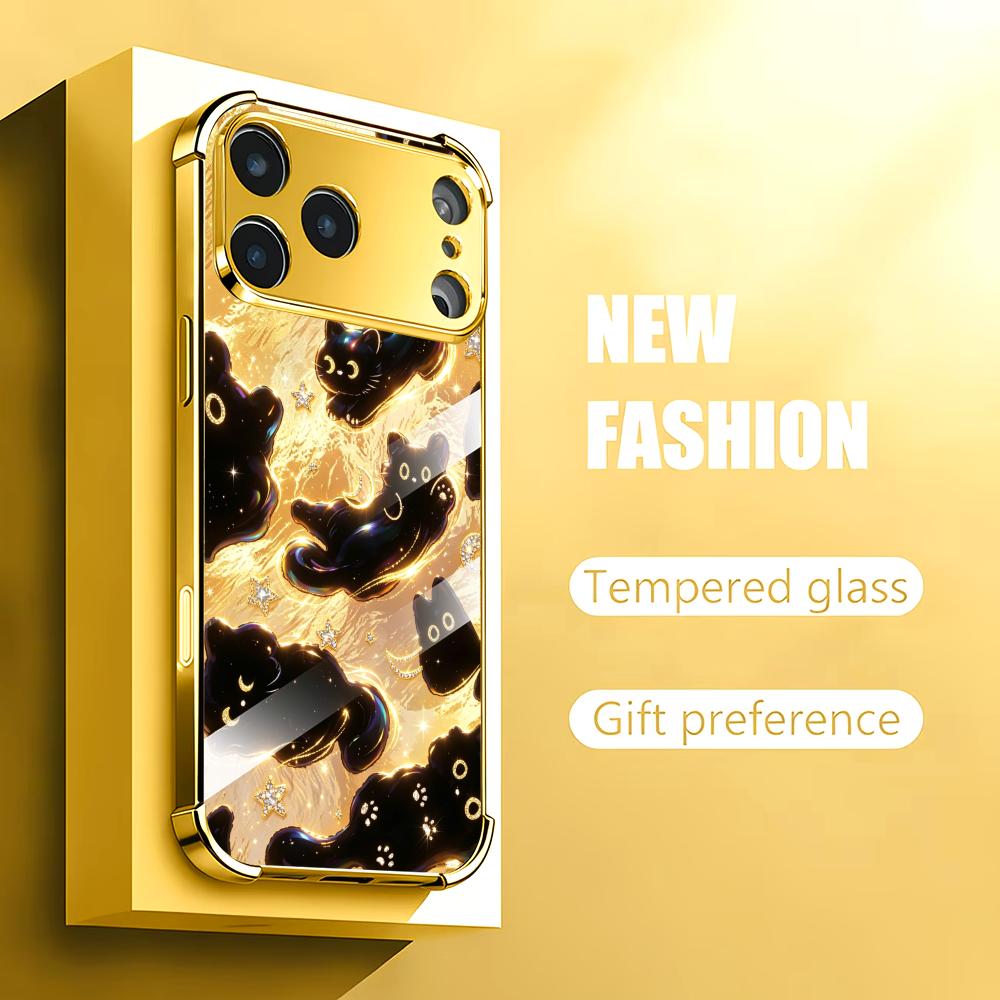 Premium Golden Black Cat Glas- – Phone Cases Rhode Bewertung und Preis