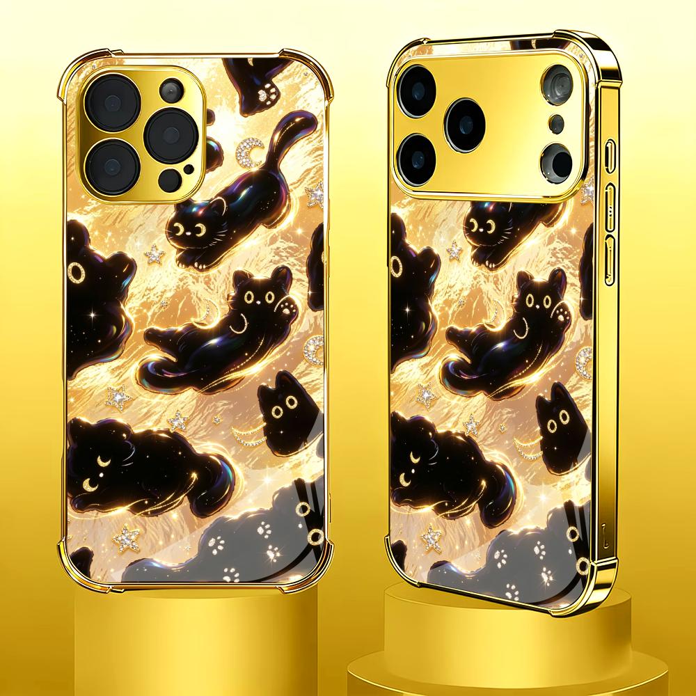 Premium Golden Black Cat Glas- – Phone Cases Rhode Bewertung und Preis